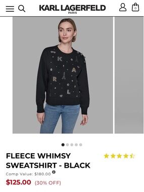 Karl lagerfield whimsy black sweatshirt